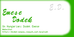 emese dodek business card
